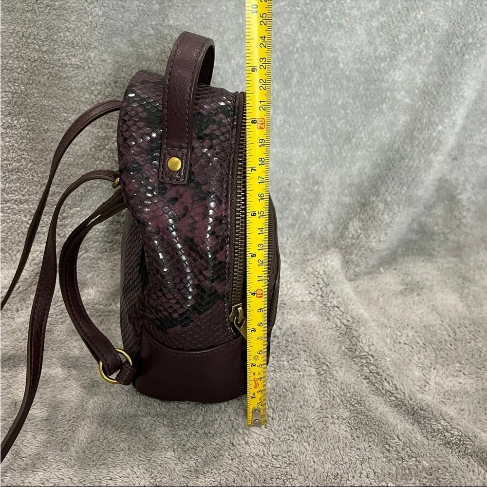 Fossil maisie mini backpack faux snake skin purple and gold